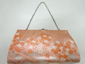 リサイクル　松梅模様織出し和装バッグ